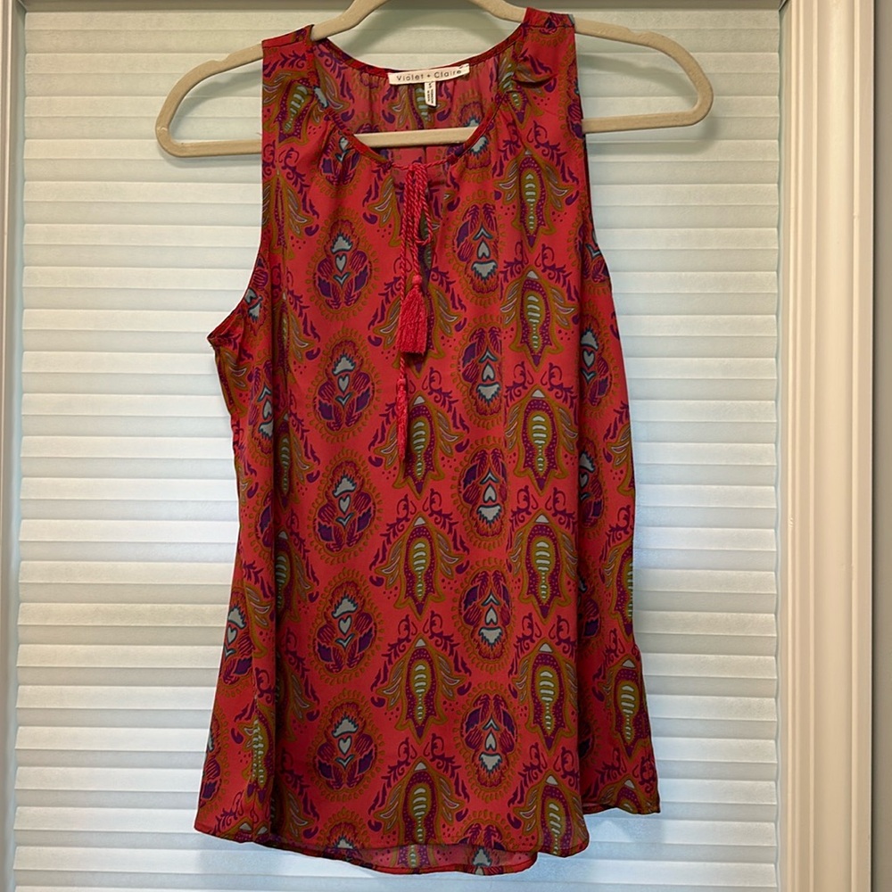 Violet + Claire lightweight tank top with tassels